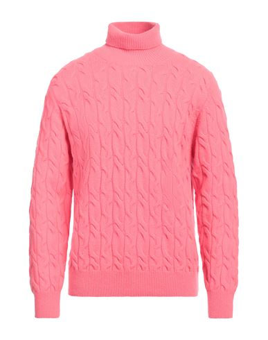 Amaranto Man Turtleneck Fuchsia Size L Wool, Cashmere In Pink