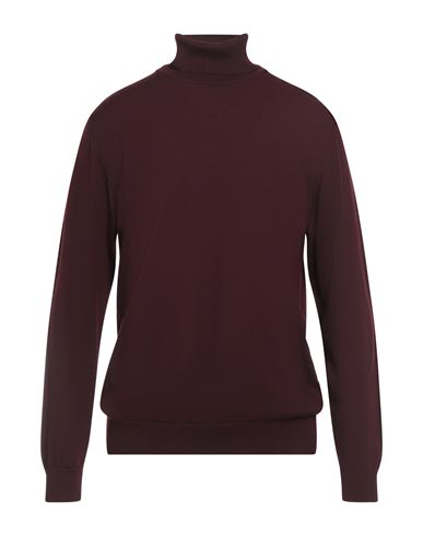 Daniele Fiesoli Man Turtleneck Burgundy Size Xxl Merino Wool In Brown