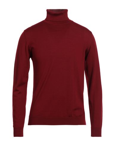 Daniele Fiesoli Man Turtleneck Brick Size L Merino Wool In Red