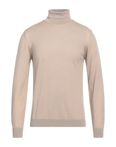 Daniele Fiesoli Man Turtleneck Beige Size M Merino Wool In Multi