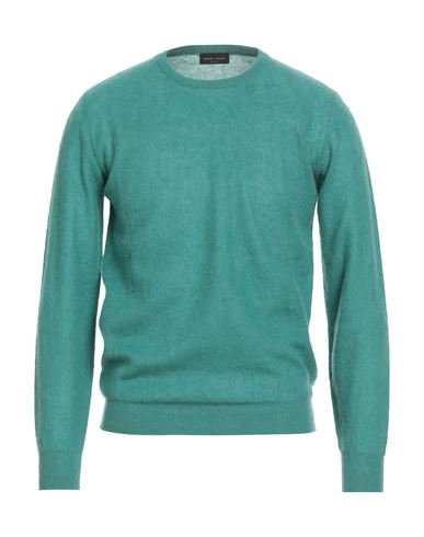 Roberto Collina Man Sweater Emerald Green Size 38 Mohair Wool, Nylon, Merino Wool