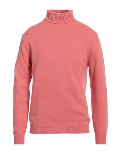 Wool & Co Man Turtleneck Salmon Pink Size L Wool, Polyamide