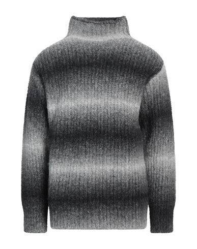 Roberto Collina Man Turtleneck Grey Size 40 Baby Alpaca Wool, Nylon In Grey