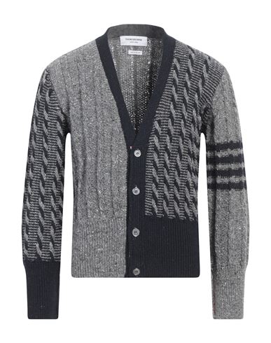 Thom Browne Man Cardigan Navy Blue Size 4 Wool, Mohair Wool In Navy Blue