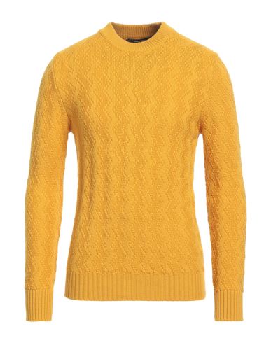 Tagliatore Man Sweater Ocher Size 38 Virgin Wool In Yellow