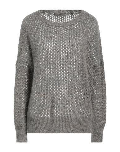 D Exterior D. Exterior Woman Sweater Grey Size L Textile Fibers, Wool, Alpaca Wool, Mohair Wool, Cashmere In Gray