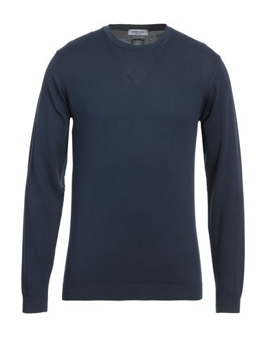 Wool & Co Man Sweater Midnight Blue Size M Cotton In Blue