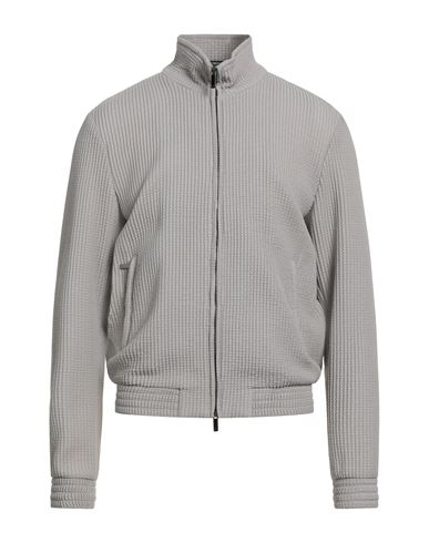 Emporio Armani Man Jacket Taupe Size 42 Virgin Wool, Polyamide, Elastane In Gray