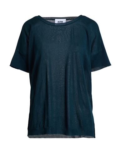 Alpha Studio Woman Sweater Deep Teal Size 8 Viscose, Polyester In Blue