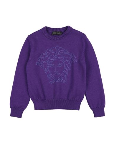Versace Young Toddler Girl Sweater Purple Size 6 Virgin Wool, Viscose In Purple