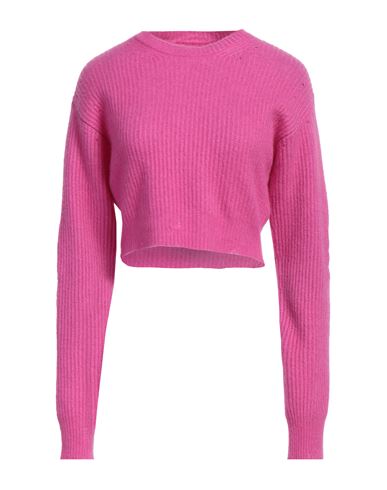 Amiri Ribbed Cashmere Blend Cropped Fit Sweater In Pink