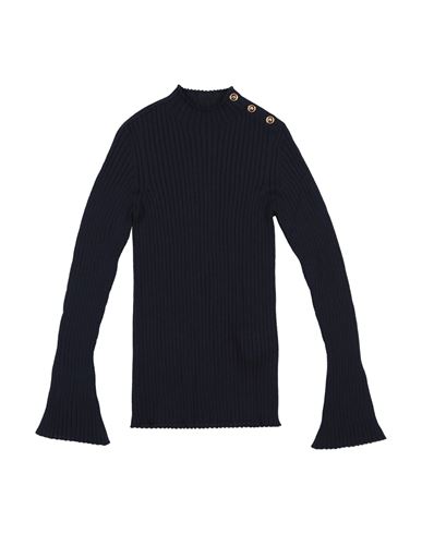 Versace Young Toddler Girl Turtleneck Midnight Blue Size 6 Virgin Wool In Blue