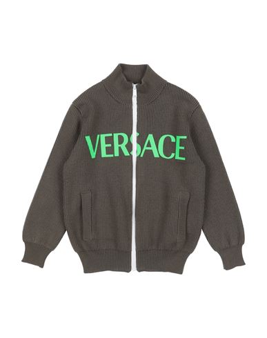 Versace Young Toddler Boy Cardigan Military Green Size 6 Virgin Wool In Green
