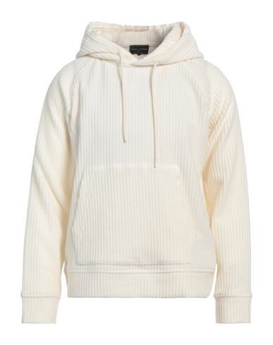 Emporio Armani Man Sweatshirt Cream Size M Virgin Wool, Polyamide, Viscose In White