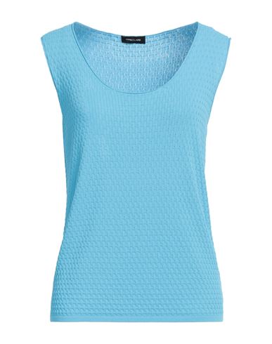 Anneclaire Woman Sweater Azure Size 12 Viscose, Polyamide In Blue