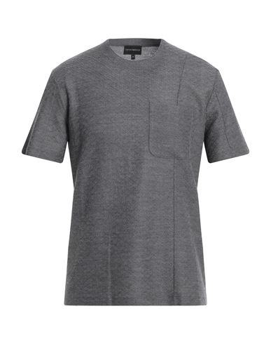 Emporio Armani Man Sweater Grey Size M Wool, Silk, Cashmere In Grey
