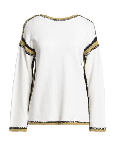 Alpha Studio Woman Sweater White Size 6 Cotton In White