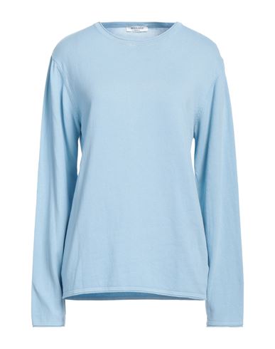 Wool & Co Woman Sweater Light Blue Size M Cotton In Blue