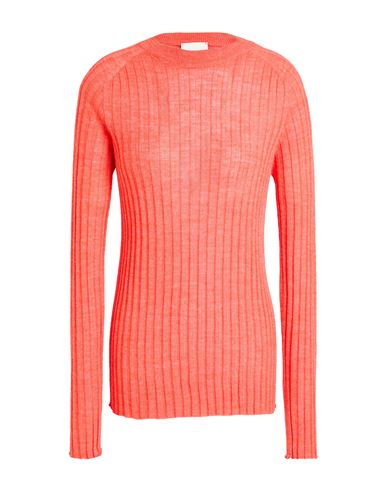 Alysi Crème Woman Sweater Orange Size L Acrylic, Merino Wool, Viscose In Orange