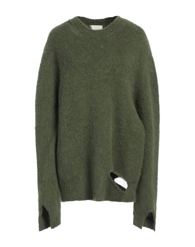 RAMAEL RAMAEL WOMAN SWEATER MILITARY GREEN SIZE M ALPACA WOOL, WOOL, POLYAMIDE, ELASTANE 