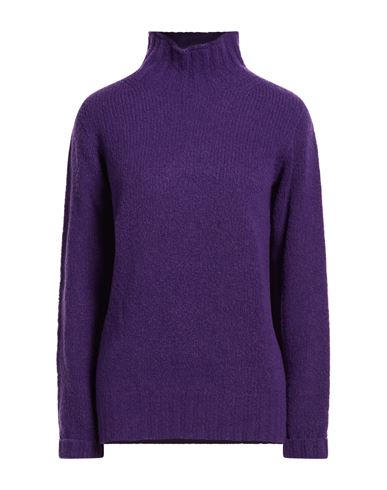 Gentryportofino Woman Turtleneck Purple Size 4 Virgin Wool, Polyamide In Purple