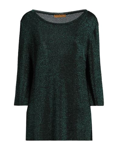 Siyu Woman Sweater Emerald Green Size 6 Viscose, Metallic Fiber In Green