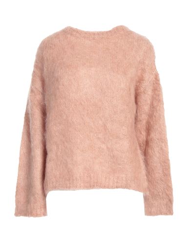 Gentryportofino Woman Sweater Antique Rose Size 10 Mohair Wool, Polyester, Virgin Wool In Pink