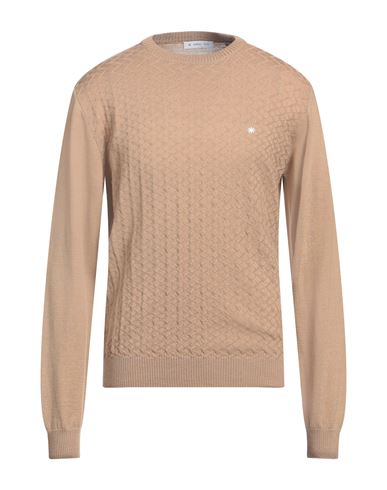 Manuel Ritz Man Sweater Sand Size Xxl Wool In Beige