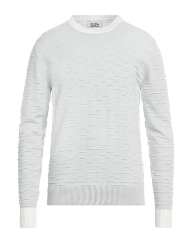 Alpha Studio Man Sweater Sky Blue Size 40 Cotton