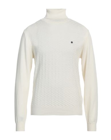 Manuel Ritz Man Turtleneck Ivory Size Xl Wool In White