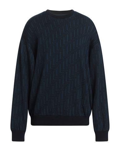 Lardini Man Sweater Midnight Blue Size M Wool, Acrylic In Blue