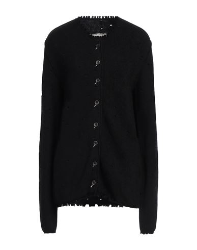Uma Wang Woman Cardigan Black Size L Virgin Wool, Viscose, Polyamide In Black