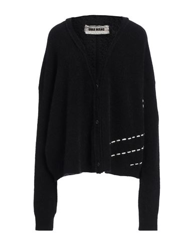 Uma Wang Woman Cardigan Black Size M Mohair Wool, Alpaca Wool, Polyamide, Elastane In Black