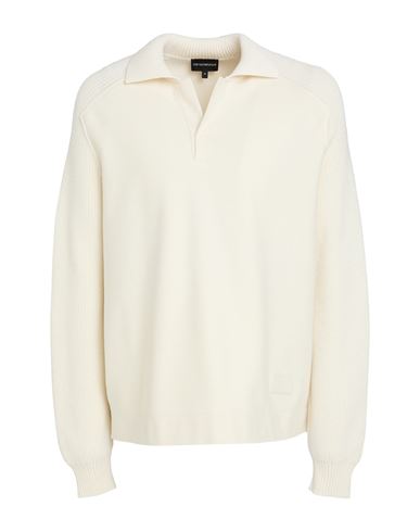 Emporio Armani Man Sweater Cream Size Xxxl Wool, Polyamide, Polyester, Acrylic In White