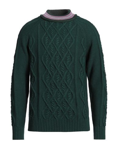 Backsideclub Man Sweater Dark Green Size M Merino Wool, Viscose, Polyamide, Cashmere