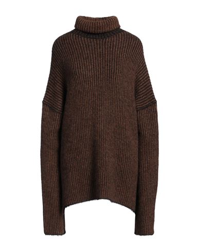 Uma Wang Woman Turtleneck Brown Size L Polyamide, Alpaca Wool, Wool In Brown