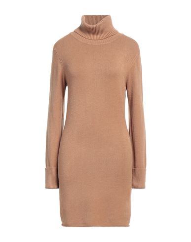 Essential Woman Mini Dress Camel Size M Viscose, Modal, Nylon In Beige
