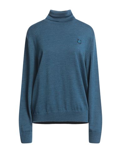 Maison Kitsuné Man Turtleneck Pastel Blue Size L Wool