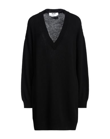 Msgm Woman Mini Dress Black Size S Wool, Cashmere In Black