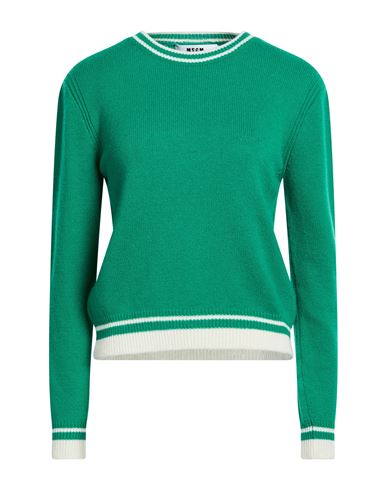 Msgm Woman Sweater Green Size Xs Wool, Cashmere In Green