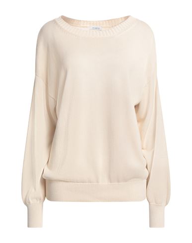MALO MALO WOMAN SWEATER CREAM SIZE 8 COTTON 