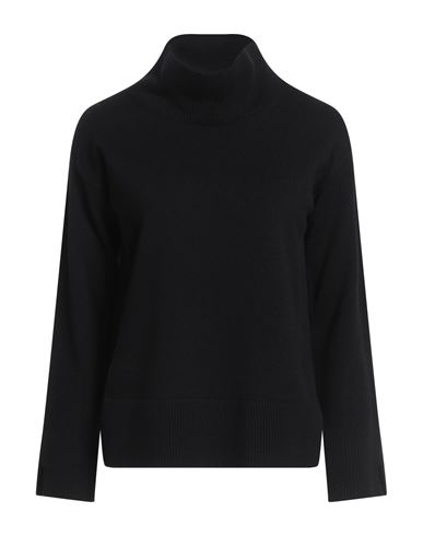 Tonet Woman Turtleneck Black Size 4 Merino Wool, Cashmere, Silk In Black