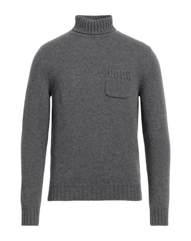 Fedeli Man Turtleneck Grey Size 40 Virgin Wool, Cashmere In Grey