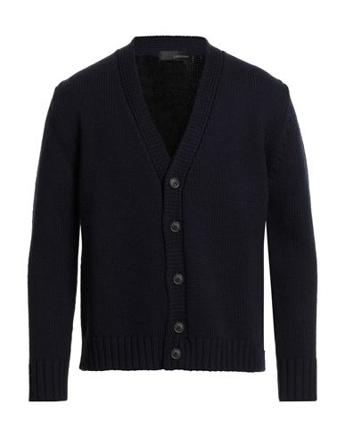 Lardini Man Cardigan Midnight Blue Size Xs Wool