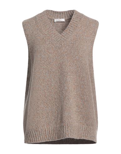 Fedeli Woman Sweater Tan Size M Alpaca Wool, Virgin Wool In Brown