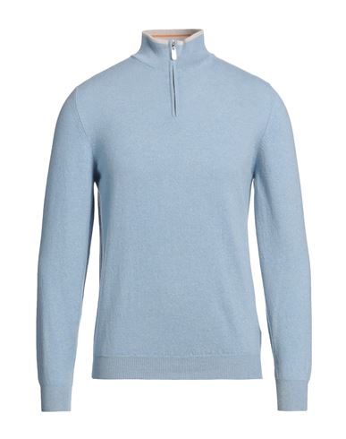 Fedeli Man Turtleneck Light Blue Size 40 Cashmere