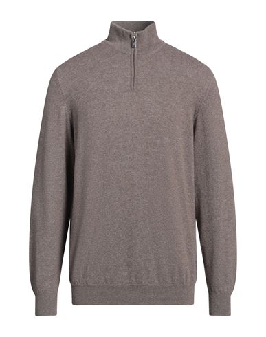 Fedeli Man Turtleneck Khaki Size 44 Cashmere In Gray