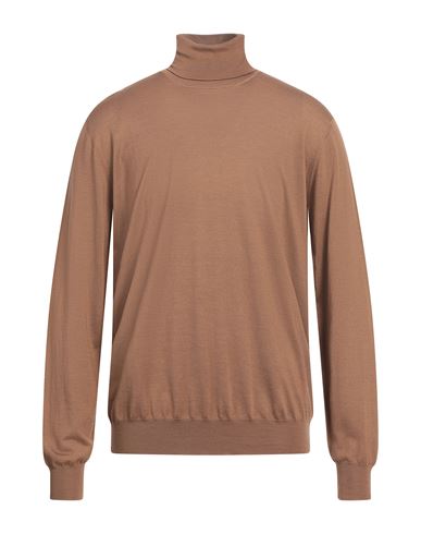 Lardini Man Turtleneck Brown Size 46 Wool, Silk, Cashmere In Brown