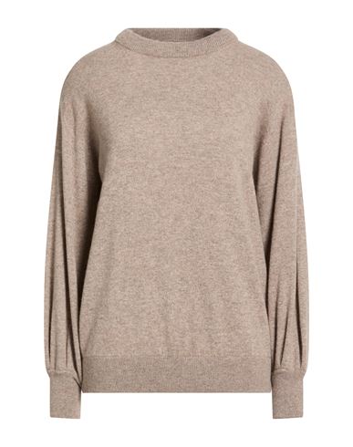 Fedeli Woman Sweater Taupe Size L Cashmere In Brown