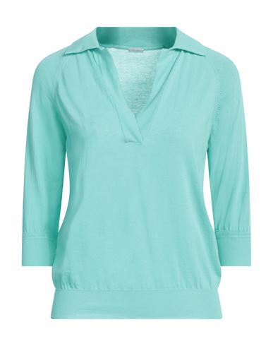 Malo Woman Sweater Turquoise Size Xs Cotton In Blue